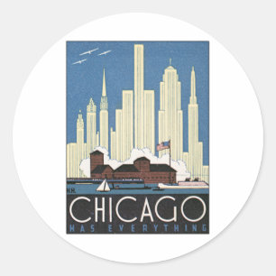 Vintage Chicago Illinois Runder Aufkleber