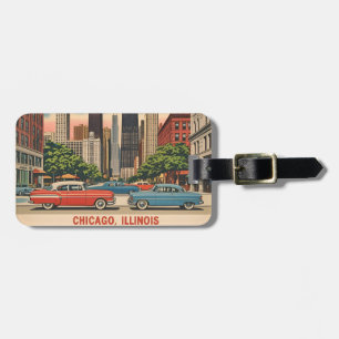 Vintage Chicago Illinois Stadt Skyline Retro Reise Gepäckanhänger