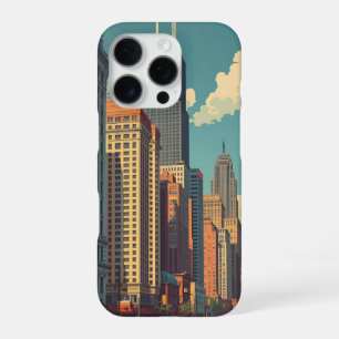 Vintage Chicago Illinois Stadt Skyline Retro Reise iPhone 16 Pro Hülle
