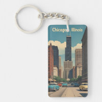 Vintage Chicago Illinois Stadt Skyline Retro Reise