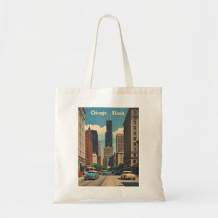Vintage Chicago Illinois Stadt Skyline Retro Reise Tragetasche