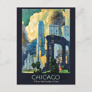 Vintage Chicago Illinois Windy City Postkarte