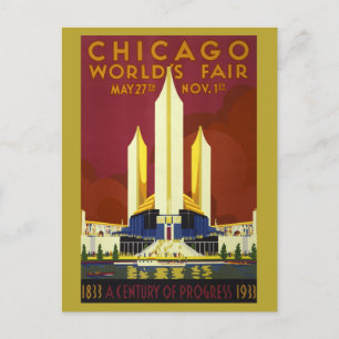 Vintage Chicago Illinois World Fair Retro Travel Postkarte