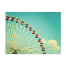 Vintage Chicago Navy Pier Ferris Wheel Postkarte