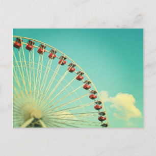 Vintage Chicago Navy Pier Riesenrad Postkarte