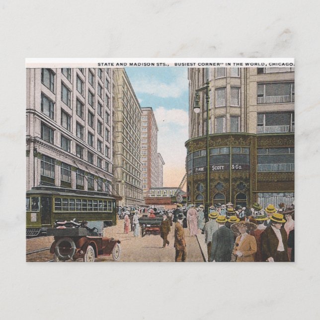 Vintage Chicago Postkarte (Vorderseite)