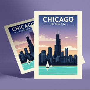 Vintage Chicago Postkarte