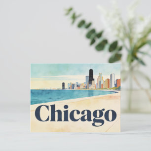 Vintage-Chicago-Reisepostkarte Postkarte