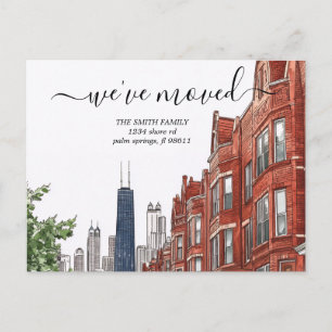 Vintage Chicago-Skyline Umzugsankündigung Postkarte