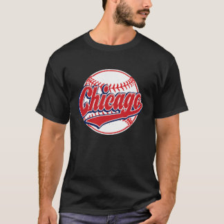 Vintage Chicago-Stadtlandschaft Baseballspieler un T-Shirt