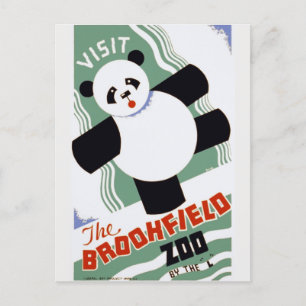 Vintage Chicago Süß Besuch Brookfield Zoo Postkarte