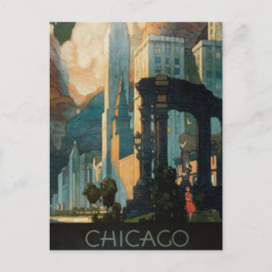 Vintage Chicago, USA - Postkarte