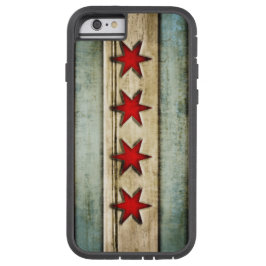 Vintage Chicagoer Fahne erschütterte Holzsicht Case-Mate iPhone Hülle