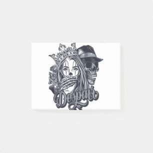 Vintage-Chicano-Stil-Tattoo Post-it Klebezettel