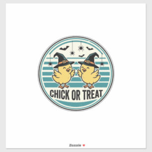 Vintage Chick Or Treat Halloween Küken Design_1 Aufkleber