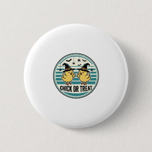 Vintage Chick Or Treat Halloween Küken Design_1 Button