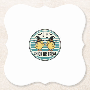 Vintage Chick Or Treat Halloween Küken Design_1 Untersetzer