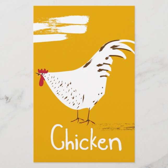 Vintage Chicken Briefpapier (Vorderseite)