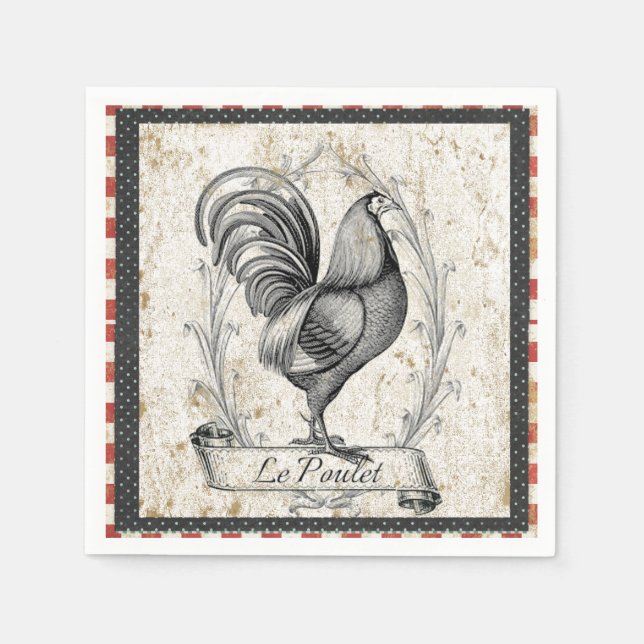 Vintage Chicken Serviette (Vorderseite)
