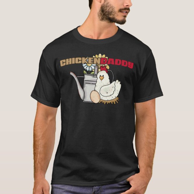 Vintage Chickendaddy Hühner-Tränke T-Shirt (Vorderseite)