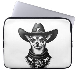 Vintage-Chihuahua-Cowboy-Stil-Western-D Laptopschutzhülle