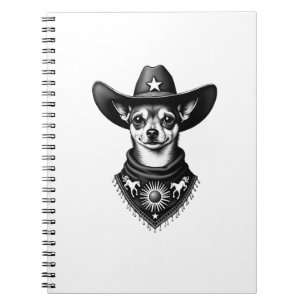 Vintage-Chihuahua-Cowboy-Stil-Western-D Notizblock