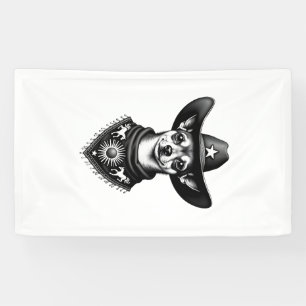 Vintage-Chihuahua-Cowboy-Stil-Western-Schweinchen- Banner