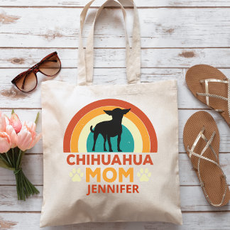 Vintage Chihuahua Dog Mama Sunset Personalisiert Tragetasche