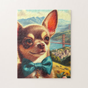 Vintage Chihuahua-Malerei Puzzle