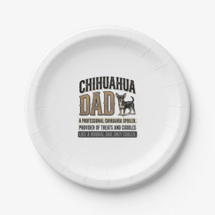 Vintage-Chihuahua-Vater-Hunde-Liebhaber-Shirt-Desi Pappteller