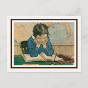 Vintage Child in Class by Jessie Willcox Smith Postkarte