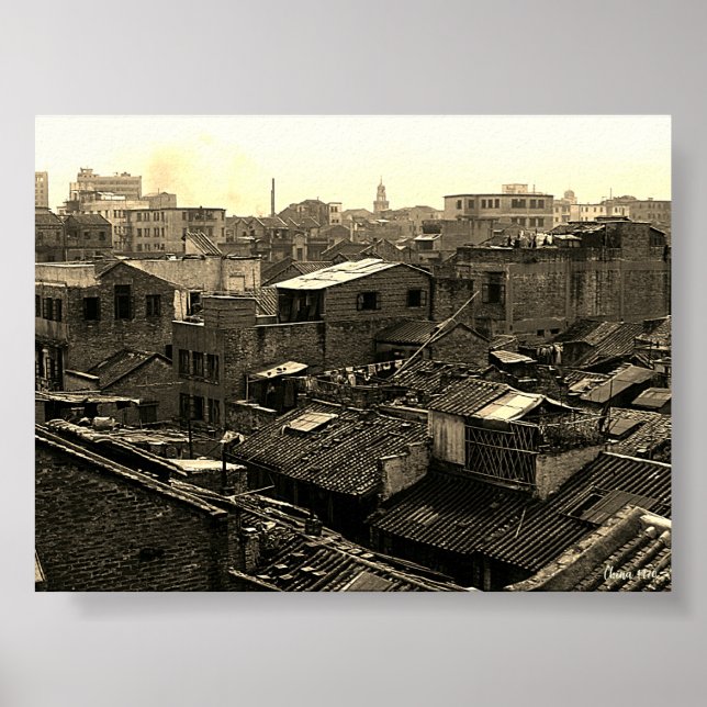 Vintage China Canton city Poster (Vorne)