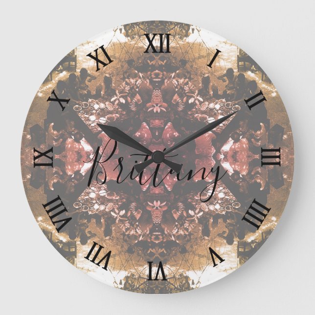 Vintage-China-Canton-Restaurantplakat Große Wanduhr (Vorderseite)