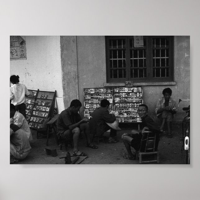 Vintage China Changsha-Buchleihe Poster (Vorne)