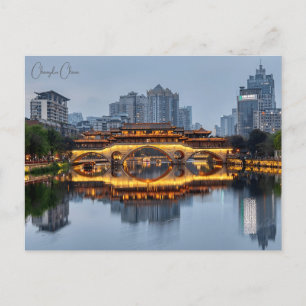 Vintage China Chengdu Postkarte
