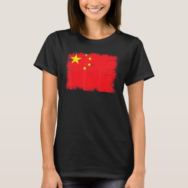 Vintage China Flag Chinese Independence Day T-Shirt (Vorderseite)