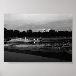 Vintage China Guilin Cormorant Fisherman Poster