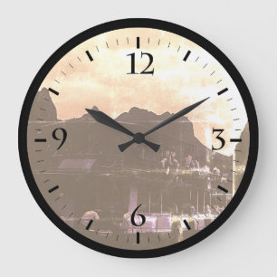 Vintage China Guilin Flussboot Große Uhr