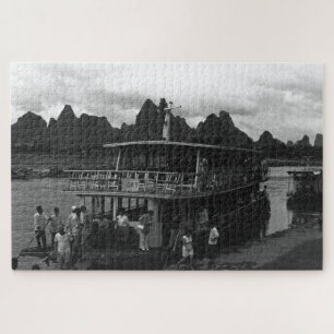Vintage China Guilin Flussboot Puzzle