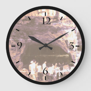 Vintage China Guilin Gefalteter Brokat Hügel Große Wanduhr