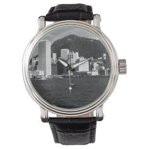 Vintage China Hongkong Bucht Sicht auf die Wolkenk Armbanduhr