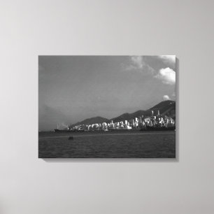 Vintage China Hongkong Stadt Leinwanddruck