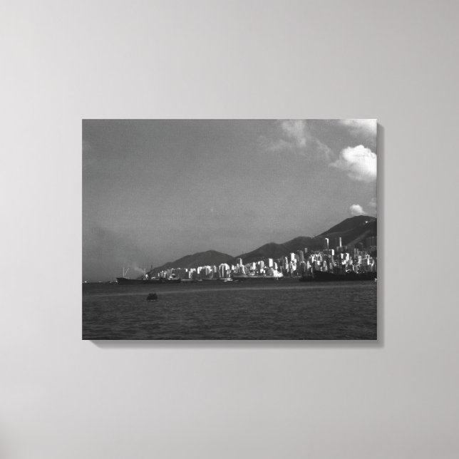 Vintage China Hongkong Stadt Leinwanddruck (Vorderseite)