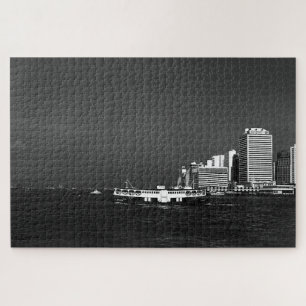 Vintage China Hongkong Wolkenkratzer Meer Puzzle