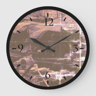 Vintage China Hongkonger Hausboote Beobachten Große Wanduhr