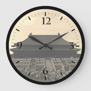 Vintage China Pekin der kaiserlichen Palast Große  Wanduhr