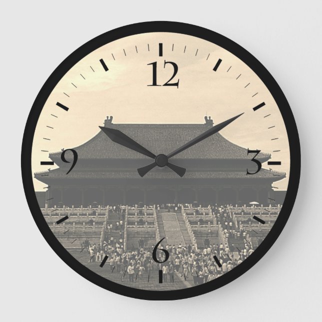 Vintage China Pekin der kaiserlichen Palast Große  Wanduhr (Vorderseite)