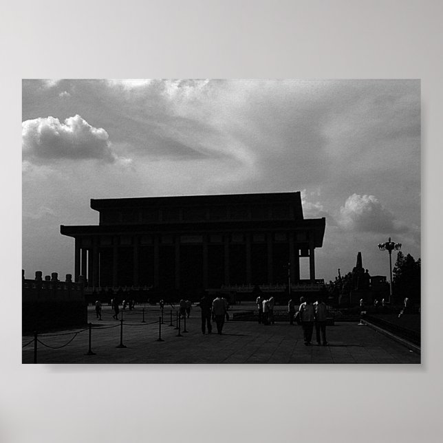 Vintage China Pekin Mao Tse Tung Mausoleum Poster (Vorne)
