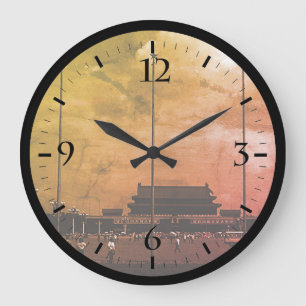 Vintage China Pekin Straße Tiananmen Platz Gate L Große Wanduhr