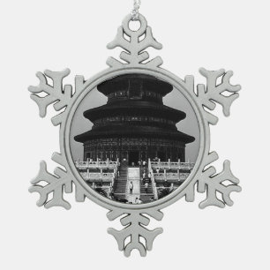 Vintage China Pekin Tempel des Himmels Schneeflocken Zinn-Ornament